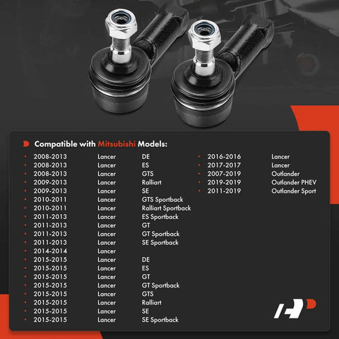 Front Outer Tie Rod Ends Set For Mitsubishi Outlander 2007 2019 Outlander PHEV 2019 Outlander Sport 2011 2019 And Lancer 2008 2017 Replacement