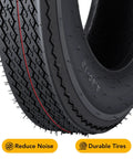 All Weather Radial Trailer Tire Set 4.80-12 6PR Load Range C deep tread with noise reduction feature