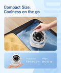 Turbocharged USB Desk Fan With LED Display Ultra Quiet Mini Cooling Power 5 Speed 360 Degree Rotating Portable Desk Fan in suitcase
