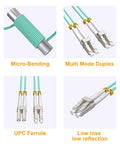 LC To LC Duplex OM3 Patch Cable 3M 5 Pack Fiber Optic Patch Cord For 10G And 40G Networks Multimode 50/125 Micron LSZH features