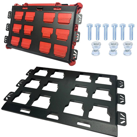 Packout Wall Mounting Plate For Milwaukee Toolboxes Sturdy Metal Base Mounting System For Milwaukee Packout Storage Wall Or Floor Mount 2 Full Width Heavy Duty with bolts and nuts