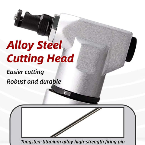 Beefy Pneumatic Sheet Metal Cutter Handheld Air Nibbler With Hardened Blade And Alloy Case featuring alloy steel cutting head