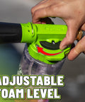 Adjusting dial on Torq Foam Blaster 6 Foam Cannon Garden Hose Attachment for Quick, Easy Car Wash With Thick Suds