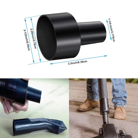 Vacuum Hose Adapter Two And A Half Inch To One And A Quarter Inch For Shop Vacuums Wet And Dry Black Converts Small Attachments