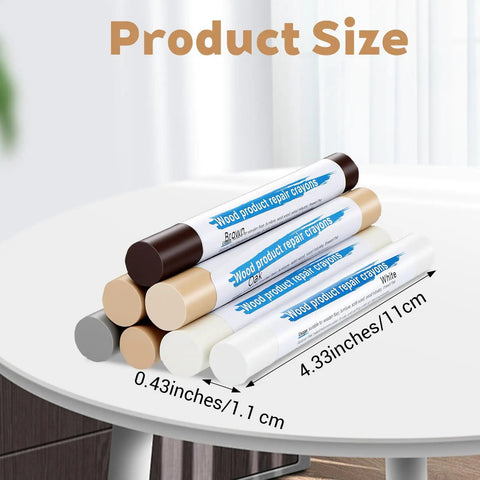 7 Pcs Wood Filler Sticks Set For Quick Repair Of Scratches Cracks And Holes On Furniture Floors And Cabinets With Multicolor Wax Crayons