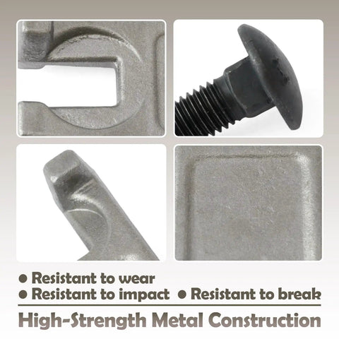 Close-up of heavy-duty auger teeth for rock drilling showing metal construction, part of an eight-piece set, 3.35x1.61 inches.