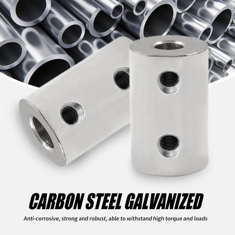 2 Pack 6mm To 6.35mm Bore Rigid Shaft Coupler With Set Screws 14mm Diameter 22mm Length Carbon Steel Galvanized Motor Connector
