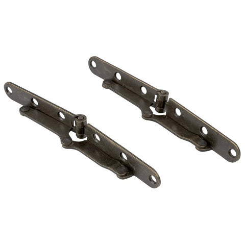 Drop Front Desk Hinge Set In Antique Brass Finish, 2 Pack For Slant Top Desks, 180 Degree Opening, Heavy Duty Steel Construction