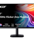 Front view of the 27 Inch FHD IPS Monitor With 120Hz Refresh Rate, showcasing vibrant sRGB colors, ideal for gaming and work.