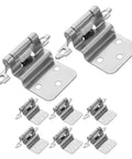 Concealed Kitchen Cabinet Hinges Heavy Duty Self Closing 3 By 8 Inch Flush Mount Inset White Nickel Finish Durable Hardware