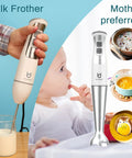 5 In 1 Immersion Hand Blender With 8 Speeds And 300W Power Includes 500ml Food Grinder and Milk Frother Being Used