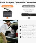 Underseat Carry On Luggage 17x14x9 With PC Hard Shell And Aluminum Frame Top Opening Travel Case shown in a car trunk