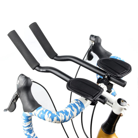 Aluminum Aero Bar Armrest For Road Bikes Clip On TT Handlebar Extensions With Ergonomic Rest Improve Grip And Comfort On Long Rides Triathlon And Racing Easy Install For Maximum Control And Fatigue Reduction