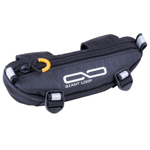Zigzag Handlebar Bag 1.5 Liter Black Windshield Pouch For Motorcycles Dirt Bikes And Snow Bikes with zipper and mounting straps