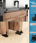9 Foot Double Track Bypass Sliding Barn Door Hardware Kit For Two Doors Low Ceiling Ready Easy Install J shape hanger detail view
