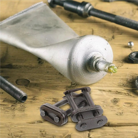 Grab These 20 High Grade Steel Bicycle Chain Connectors And Keep Your Ride Cranking Smooth, featuring steel links on wooden background.