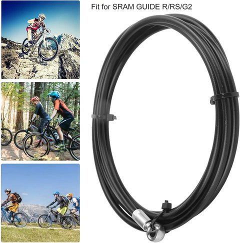 6.6Ft Bicycle Hydraulic Disc Brake Hose With Connection Insert For Guide R RS G2, displayed in outdoor cycling settings