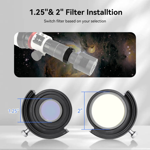 Deep Sky Telescope Filter Drawer With Double Magnetic Filter Holder For 1.25 Inch And 2 Inch Filters Installation Guide