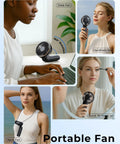 Rechargeable Portable Handheld Fan With 4000mAh Battery, 180 Degree Adjustable Head, 6 Speed Wind To Beat The Heat, Real Time Battery Display