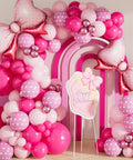 Insta Worthy Pink Mouse Balloon Garland Arch Kit, 124-Piece Set With Hot Pink, Pastel Pink, Polka Dot Balloons And An Oversized Bow