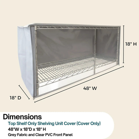 Premium Five Tier Shelving Top Cover Guard Works As A Heavy Duty Rack Saver For Metal Frames Featuring Clear Front Panel To Beat The Dust And Keep Gear Crisp On Any Four Foot Shop Setup With Tight Snap Fit