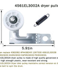 4561EL3002A dryer pulley with spring, 3.78x5.91in, for DIY Dryer Roller Replacement Kit Fits Popular Dryers 4581EL2002C.