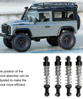 Adjustable Oil Shock Absorbers For 1/18 1/16 RC Crawlers, 4 Piece Metal Black Shocks Upgrade Kit with RC model car