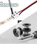 Comparison of 25 Pack 2 Pin 8mm LED Tape Light Connectors With Screwdriver No Solder Needed versus traditional welding method.