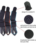 Blue Ankle Brace For Sprained Ankles And Sports, Adjustable Compression Support, showing interior non-slip silicone and fabric details