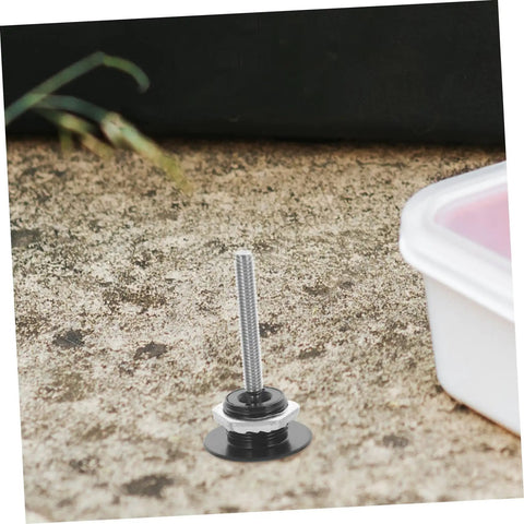 Dope Push Button Hood Pin Latch Kit For Cars detail of bolt and securing base on textured surface
