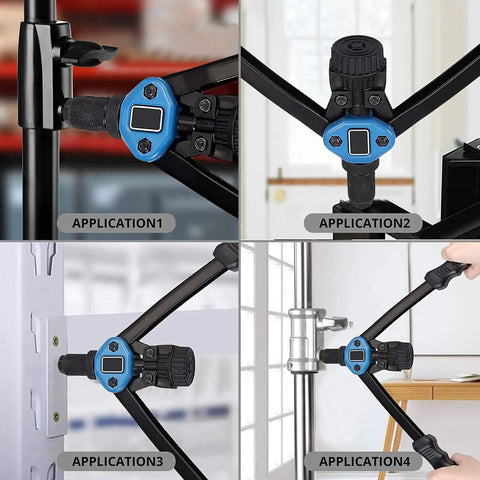 Super Handy Hand Rivet Nut Tool With Long Levers And Quick Swap Heads Plus A Full 110 Piece Kit Of Metric Rivets From M3 To M12 For Any Cool DIY Garage Upgrade Or Serious Auto Repair Job Today, black steel tool