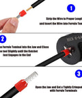 Step-by-step use of Pro Grade Ferrule Crimping Tool Kit Self Adjustable Ratchet With AWG23-7 Range Crimper Plier Set