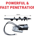 Built Tough Mini Excavator Auger Drill Attachment 1020mm Length With Universal Fit For 1.8 Ton Machines shown in parts