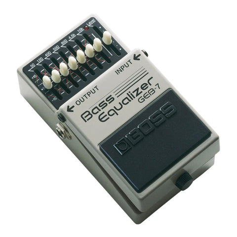 Alt Tag: Seven-Band Graphic Bass Equalizer Pedal For Electric Bass And Electric-Acoustic Bass Boost Or Cut Tone Shaping With Wide Range Response And Studio-Grade Dynamics