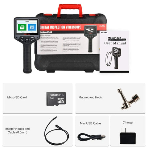 Dual Front And Side Cameras 1080P HD Inspection Camera With Semi Rigid Cable And 10 Level LED Lights, Wide View Angles 0 Degree And 90 Degree For Tight Spaces, Industrial Endoscope For Mechanics And Home Diagnostics. Kit with case, cable, accessories