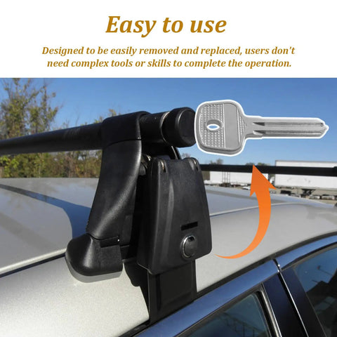 Universal Lock Core Removal Key For Thule And Yakima Roof Rack Systems shown beside roof crossbar lock