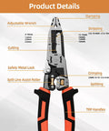 All In One 10 In 1 Wire Stripping And Crimping Tool For Pros And DIYers Versatile Cable Cutter And Pliers Showing Features