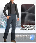 33,000ft Insulated Bibs For Men Snow Ski Pants Overalls For Winter Waterproof Windproof Snowboard Gear full view