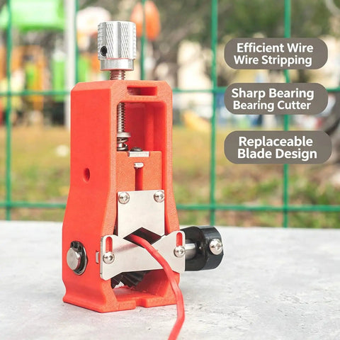 Heavy Duty Manual And Electric Wire Stripping Machine With Replaceable Blade showing cutter mechanism and non-slip grip design.