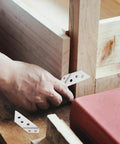 Installing 4 pack stainless steel angle brackets thickened design heavy duty triangle corner supports with screws for shelves and cabinets
