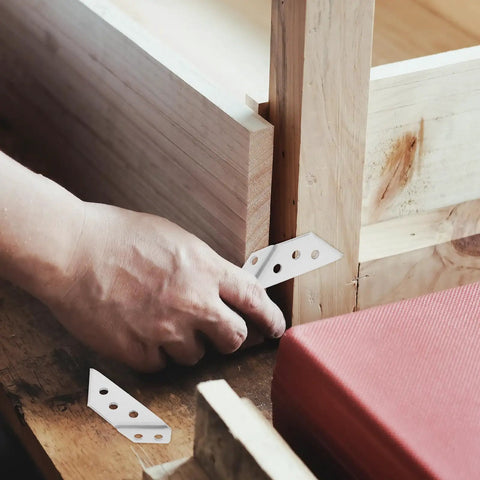 Installing 4 pack stainless steel angle brackets thickened design heavy duty triangle corner supports with screws for shelves and cabinets