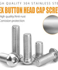 197Piece SAE Hex Button Head Screw Set With 1/4-20 5/16-18 3/8-16 Bolts, Washers And Nuts, 304 Stainless Steel Hardware Kit