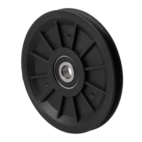 Rock Solid Heavy Duty Black Nylon Cable Pulley Wheel With Bearing Steel Core Groove Idler Design 100mm Outer Span By 10mm Bore Handles 195kg Heavy Loads For Rough Industrial Steel Wire Rope Projects And Lightning Fast Movement