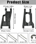 Traxxas Drag Slash C10 Nitro Rustler One Tenth Scale front and rear nylon A-arms product size with dimensions