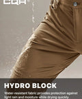 Water splashing on Mens Convertible Cargo Pants For Hiking And Work Water Resistant Zip Off Stretch Tactical Pants Lightweight Quick Dry
