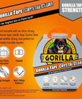 Packaging of Crystal Clear Heavy Duty Duct Tape 1.88 Inch By 9 Yard Weatherproof All Purpose Tape That Sticks To Almost Anything Airtight Seal Hand Tearable Clear Patch And Repair Tape Pack Of Two For Quick Fixes.