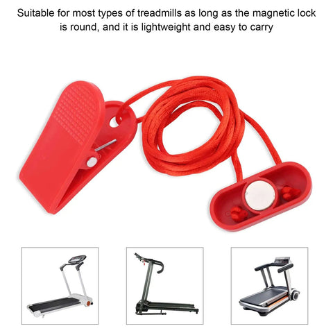 Two Pack Magnetic Safety Keys for Treadmills with red cord, Universal Emergency Stop Keys Replacement for Home Gym Running Machines