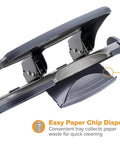 Heavy Duty 3 Hole Punch For Home Office And School With EZ Squeeze One Touch Reduced Force 40 Sheet Capacity All Metal Construction, side view