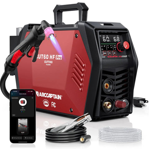 App Controlled 60Amp Plasma Cutter With Pilot Arc For 120 240V Cuts Up To 16 mm At 120V And 26 mm At 240V LED Display