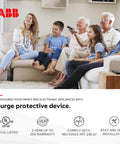 Family relaxing, SurgePro protective device ensures electronics safety, 3-year warranty, UL listed, complies with NEC 230.67.